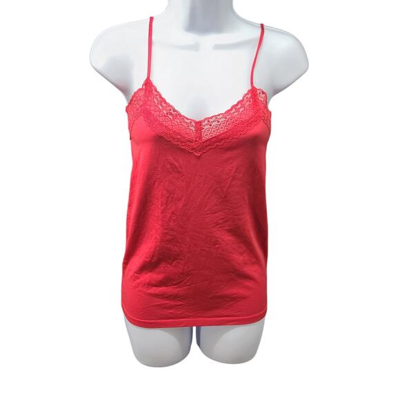 The Limited Tops - The Limited Y2K lace trim red tank cami women's Size Large Elena Gilbert